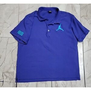 Nike Air Jordan Shirt Men's XL Performance Purple Collar Basketball Polo